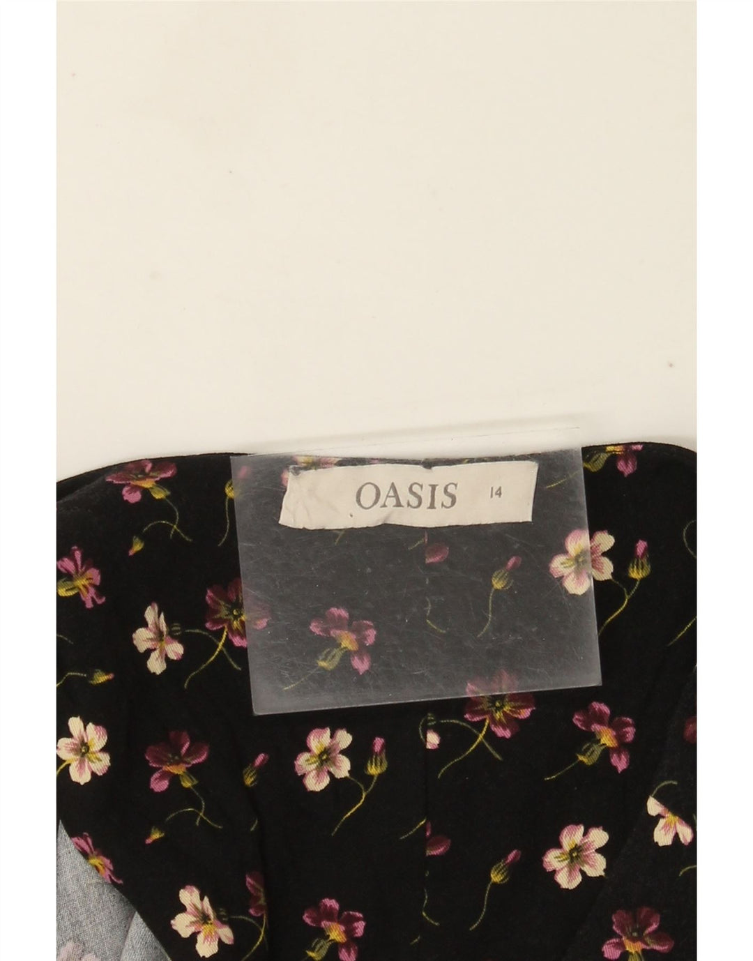 Tuta da donna a maniche corte Oasis UK 14 media nera floreale