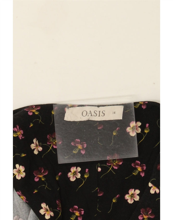 Tuta da donna a maniche corte Oasis UK 14 media nera floreale