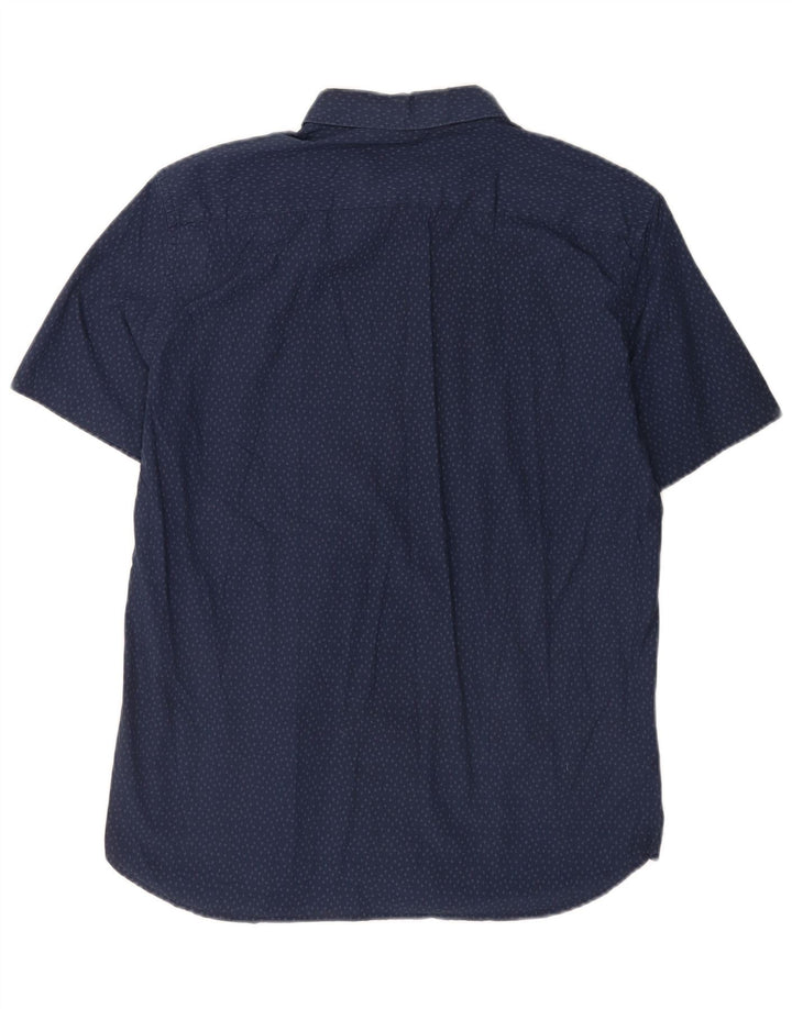 Camicia a maniche corte da uomo French Connection Grande cotone screziato blu navy
