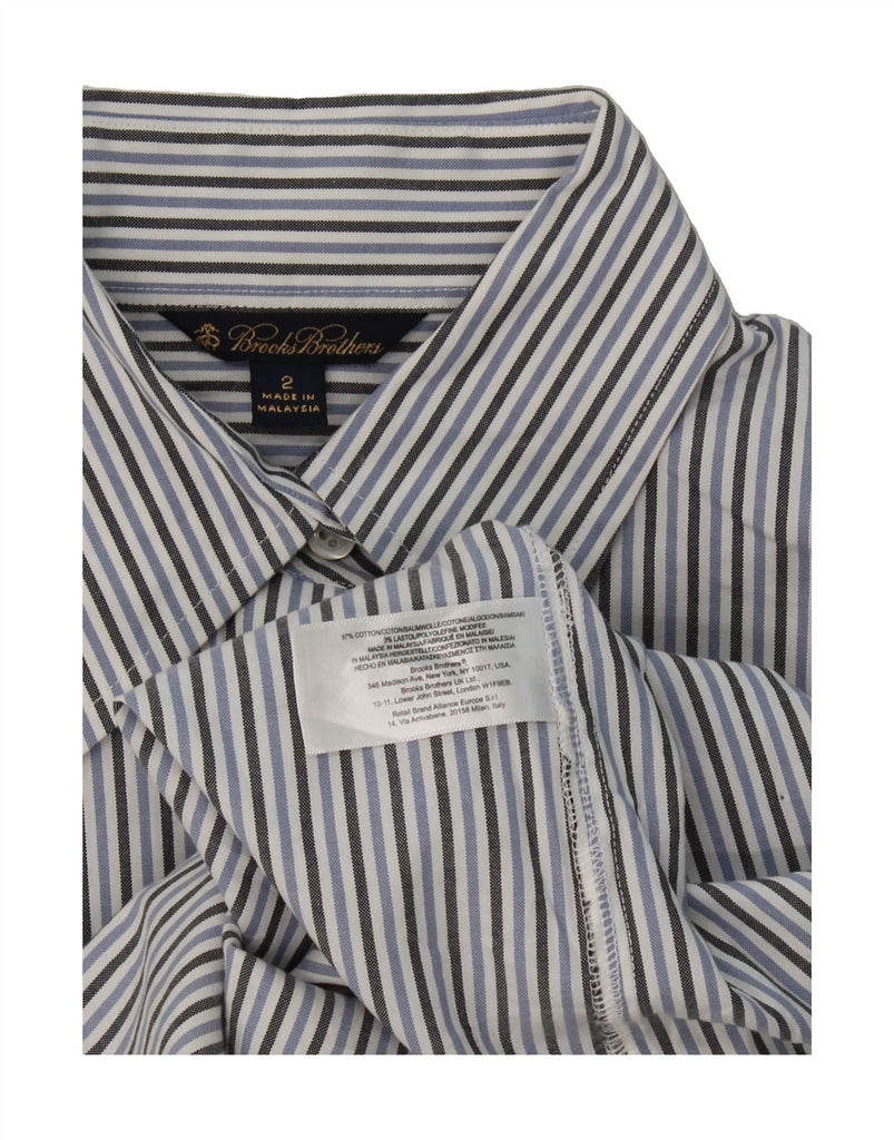 BROOKS BROTHERS Womens Shirt Dress US 2 XS Blue Pinstripe Cotton Vintage Brooks Brothers and Second-Hand Brooks Brothers from Messina Hembry 