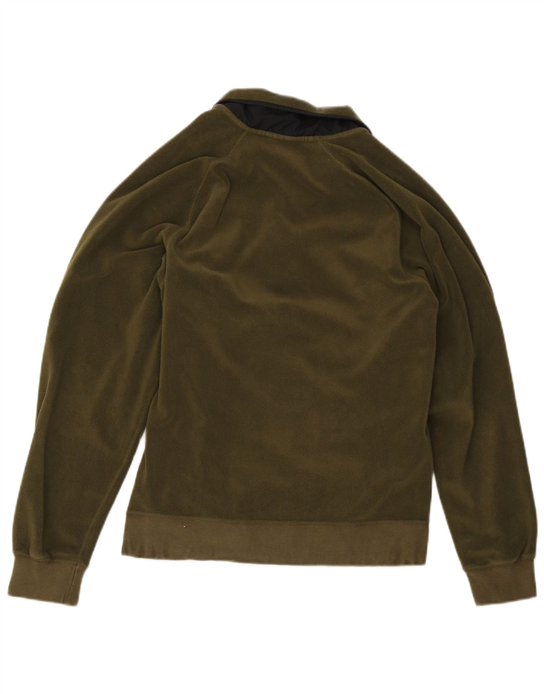 Maglione in pile da donna Nike con collo e zip UK 10 piccolo poliestere color block kaki