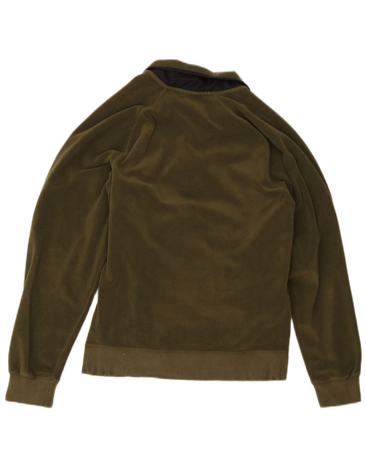 Maglione in pile da donna Nike con collo e zip UK 10 piccolo poliestere color block kaki