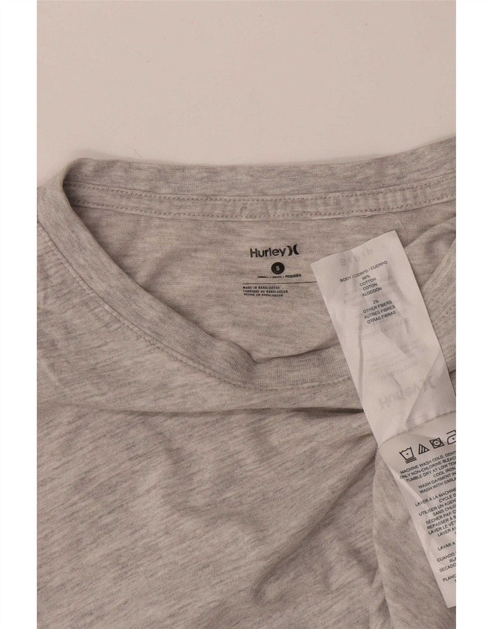 Top grafico da uomo Hurley a maniche lunghe in cotone grigio piccolo