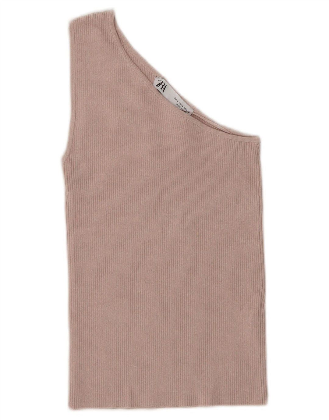 Top corto monospalla da donna Zara UK 8 piccolo in viscosa rosa