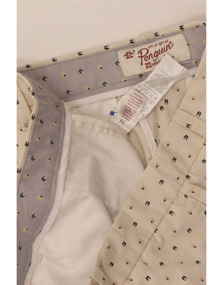 Pantaloncini chino da uomo Penguin W34 grande cotone maculato beige