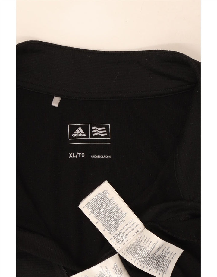 Adidas Uomo Zip Neck Pullover Tuta Top XL Nero Poliestere