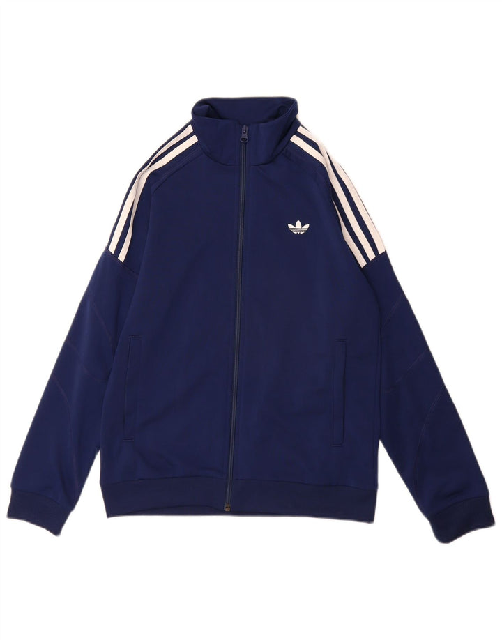 Giacca superiore della tuta da ragazzo ADIDAS 11-12 anni in poliestere blu navy