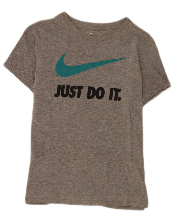 T-shirt grafica da ragazzo Nike Athletic Fit 9-10 anni grigio medio chiazzato