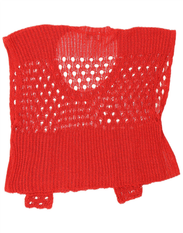Top corto oversize da donna vintage UK 2 2XS Rosso
