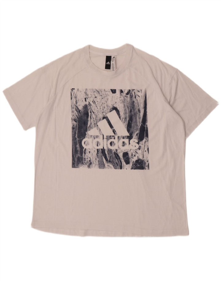 T-shirt grafica oversize da donna Adidas UK 20/22 XL poliestere bianco