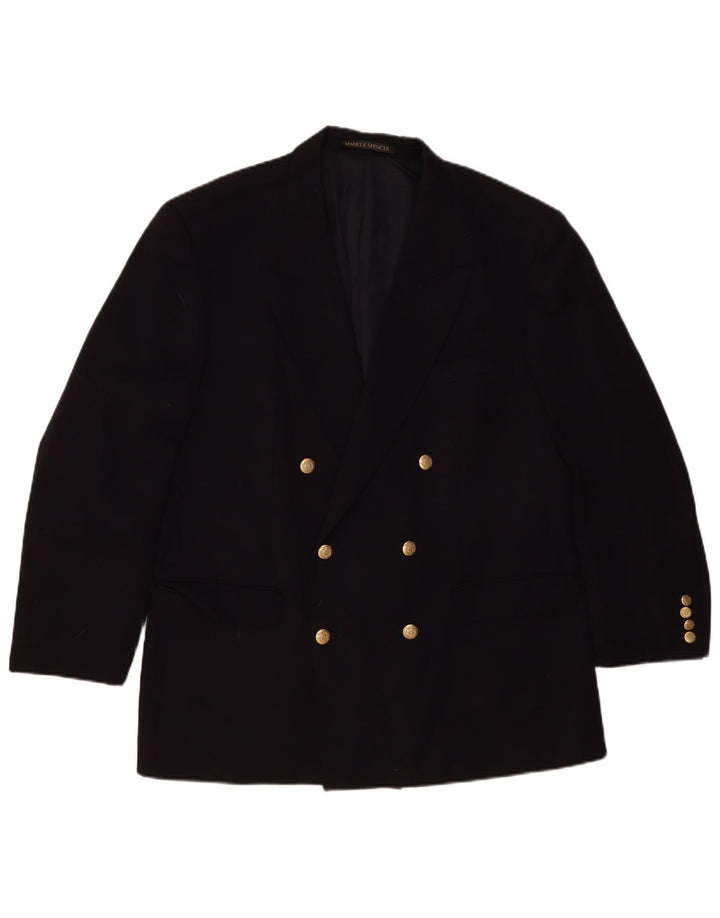 Giacca blazer doppiopetto da uomo Marks & Spencer UK 42 grande blu navy