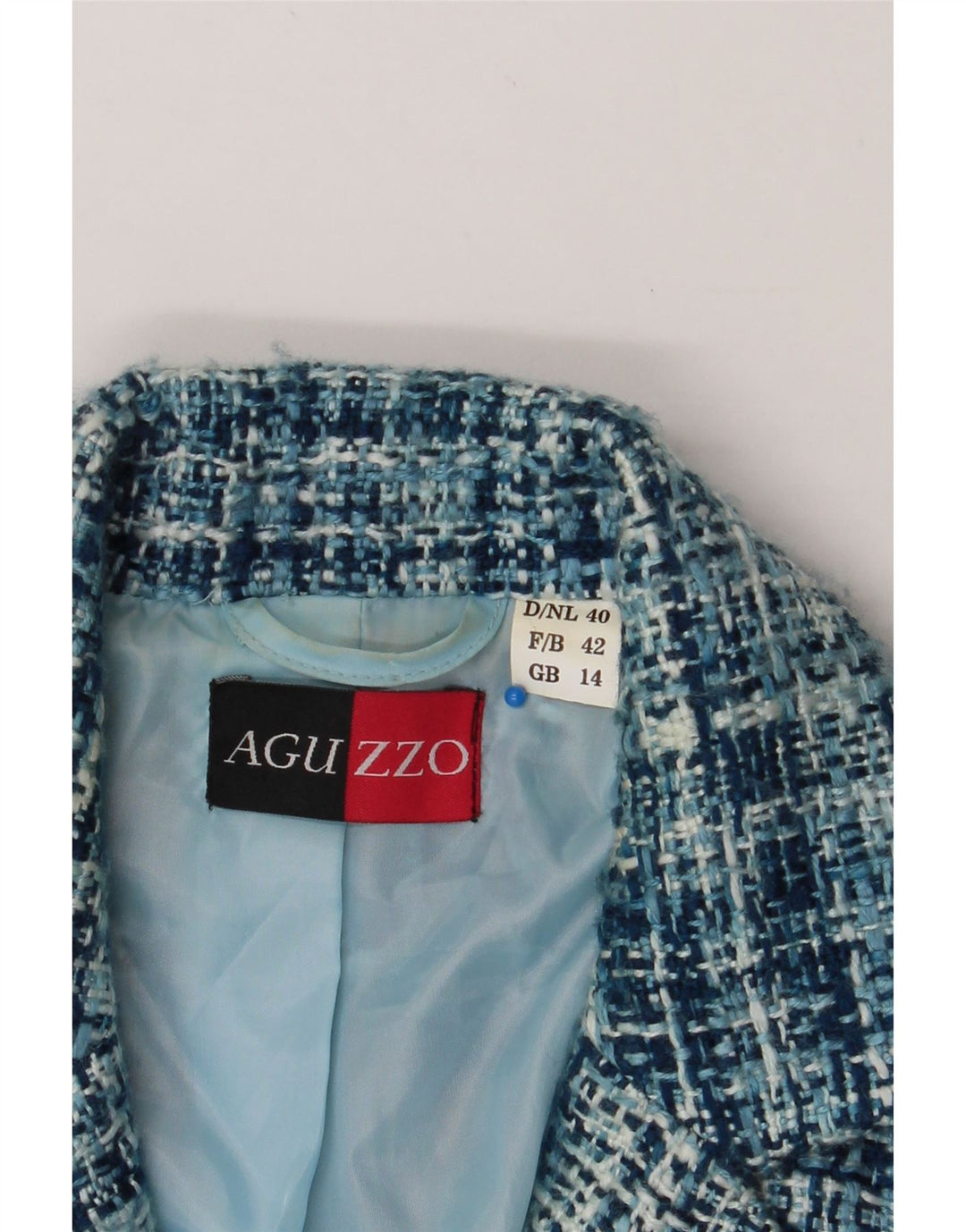 VINTAGE Womens 3 Button Blazer Jacket UK 14 Medium  Blue Flecked Vintage Vintage and Second-Hand Vintage from Messina Hembry 