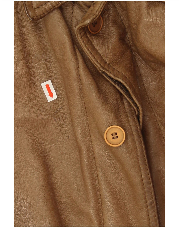Giacca in pelle vintage da uomo IT 56 3XL Marrone
