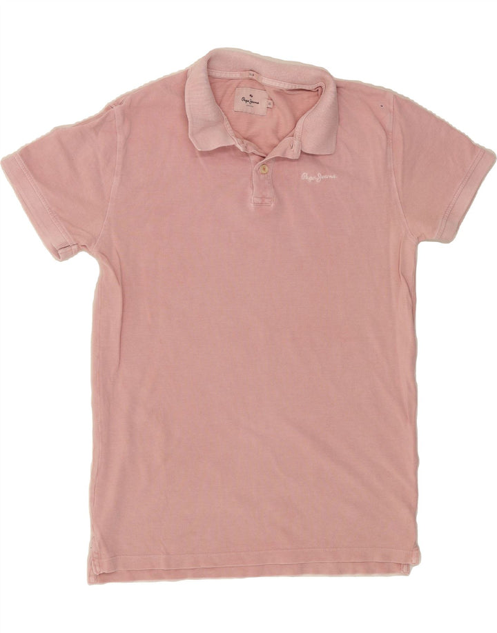 PEPE JEANS Mens Slim Polo Shirt XS Pink Vintage PEPE Jeans and Second-Hand PEPE Jeans from Messina Hembry 