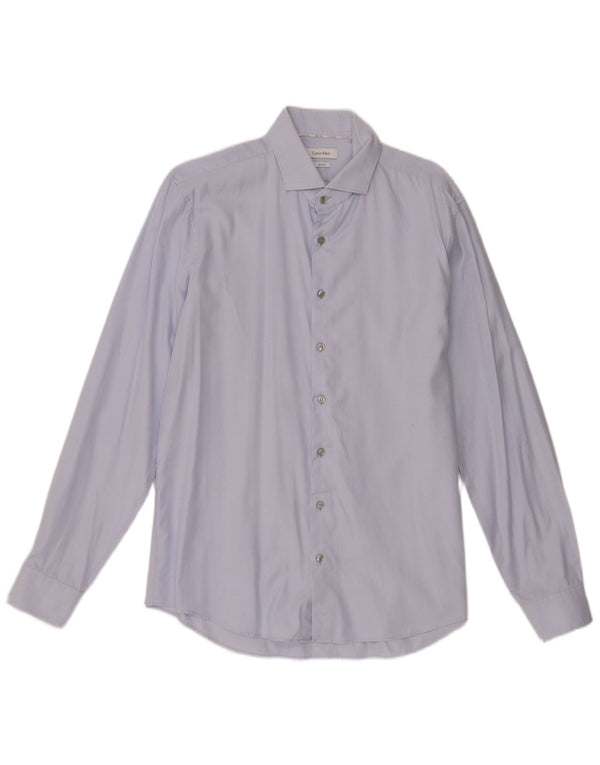Camicia aderente da uomo Calvin Klein taglia 42 16 1/2 grande cotone blu