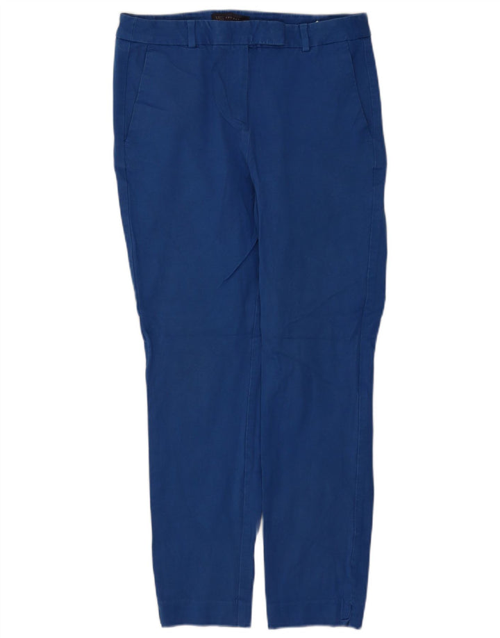 Marks & Spencer Womens Slim Trousers UK 12 Medium W30 L28 Blue Viscose