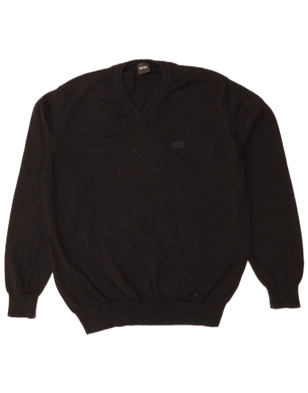 Maglione da uomo con scollo a V HUGO BOSS nero medio