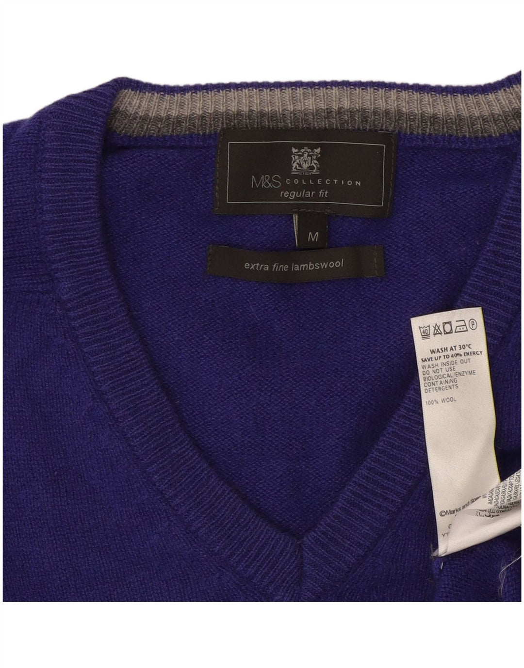 Maglione maglione vestibilità regolare da uomo Marks & Spencer in lana viola medio