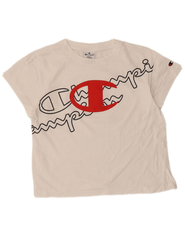 T-shirt grafica da donna Champion Top UK 10 piccola bianca
