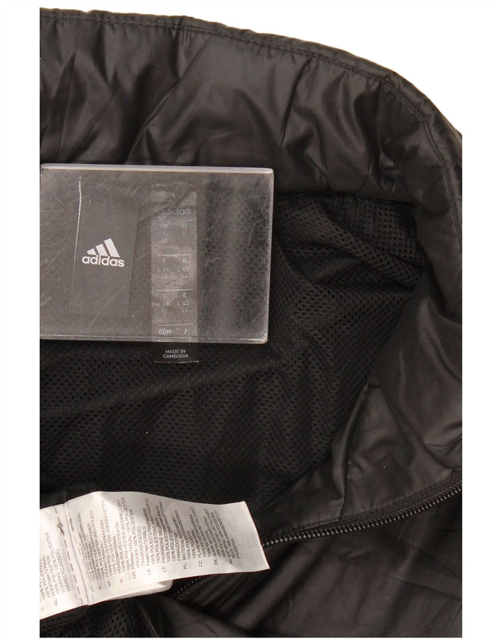 Giacca antipioggia grafica da donna Adidas UK 16/18 grande poliestere nero
