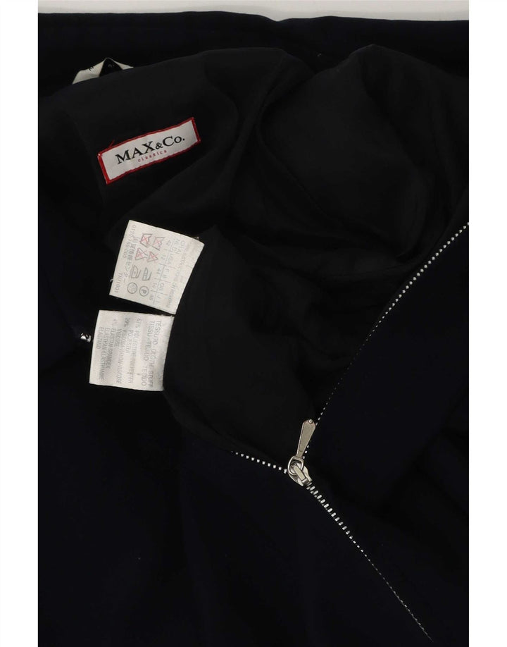 Max & Co. Giacca blazer da donna con zip intera e manica a 3/4 UK 14 Large Blu Navy
