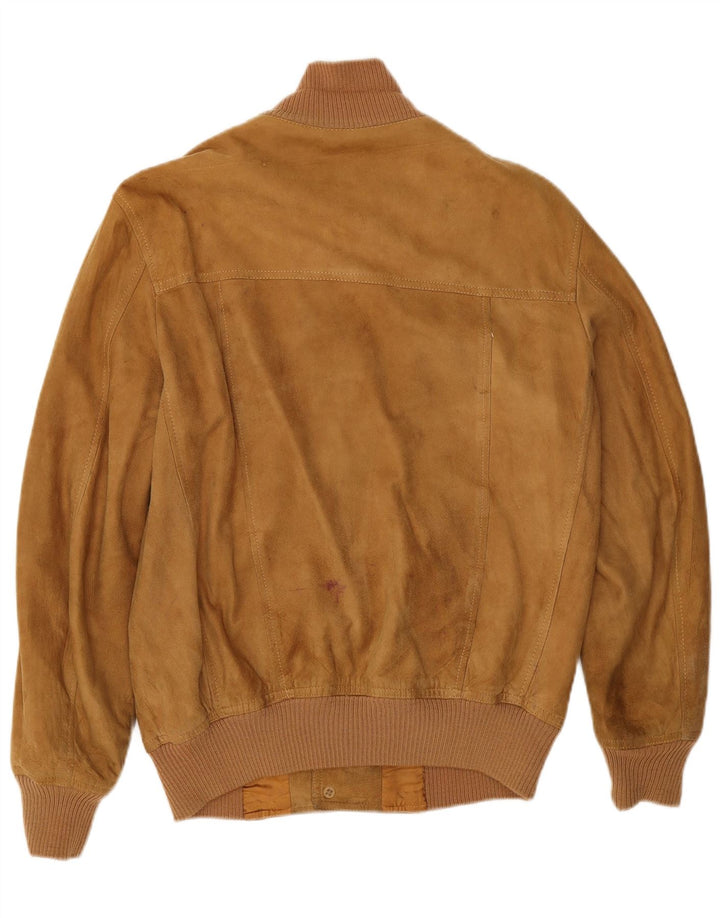 Giubbotto bomber in pelle scamosciata da uomo Maren UK 40 grande pelle scamosciata beige