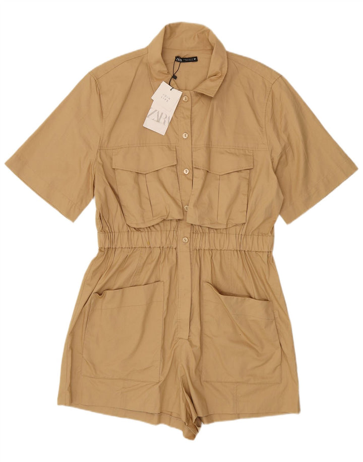 Tutina corta da donna Zara UK 20 2XL cotone beige