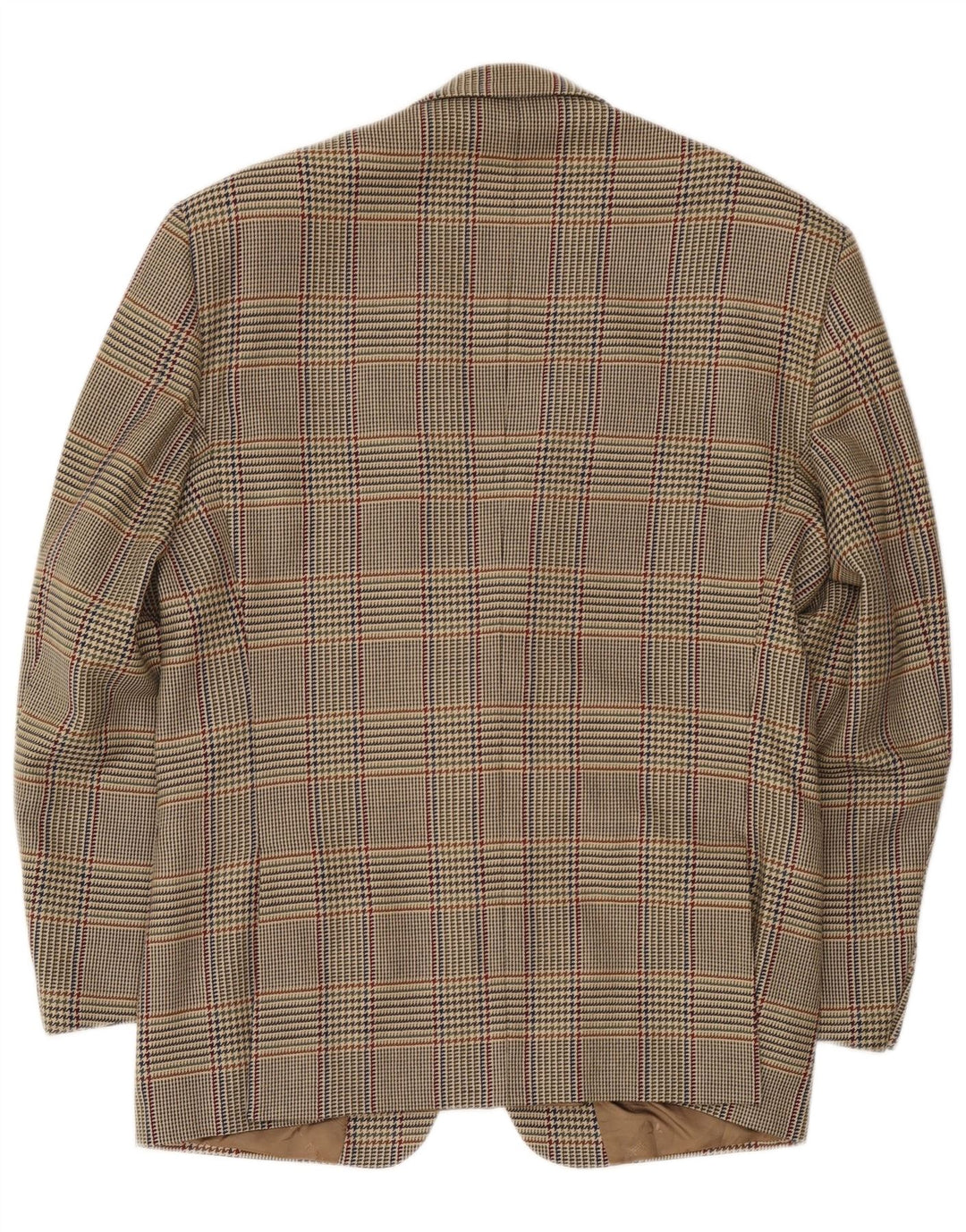 Giacca blazer da uomo a 2 bottoni Brooksfield IT 50 grande lana a quadri beige