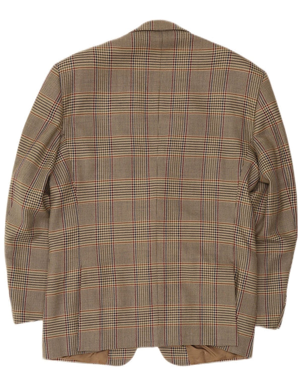 Giacca blazer da uomo a 2 bottoni Brooksfield IT 50 grande lana a quadri beige