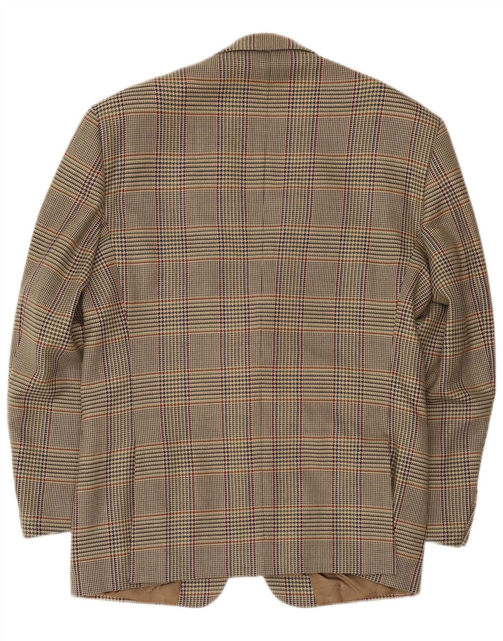 Giacca blazer da uomo a 2 bottoni Brooksfield IT 50 grande lana a quadri beige