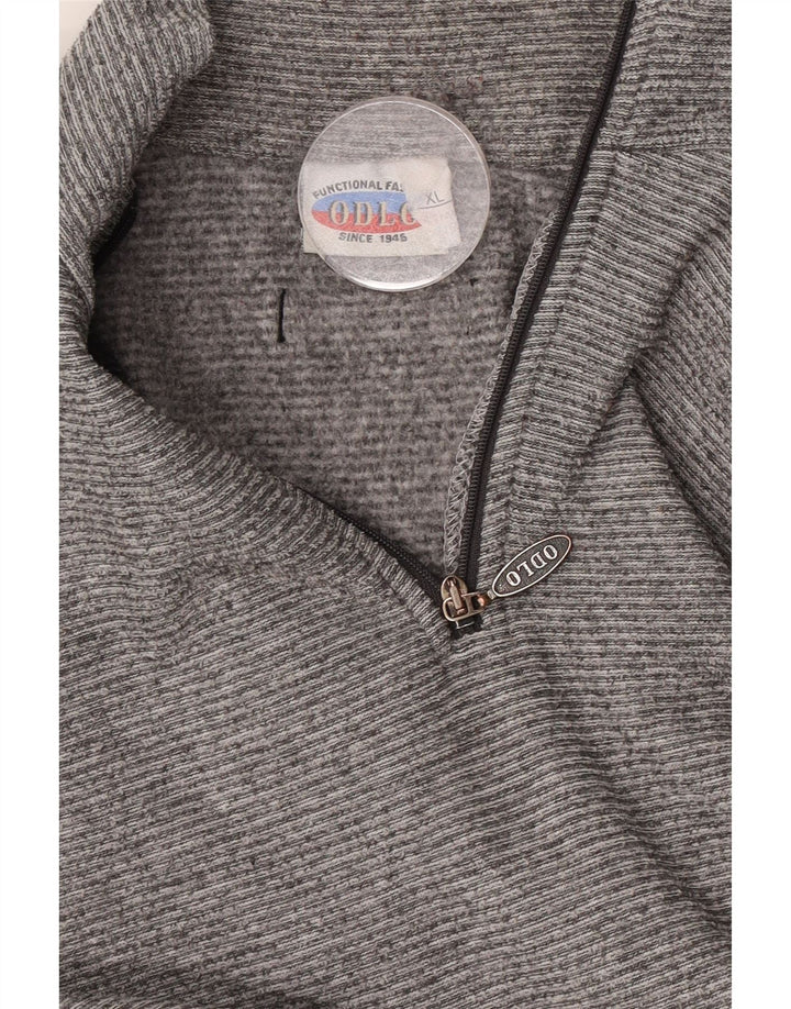Felpa Odlo da uomo con zip e collo, maglione XL grigio gessato