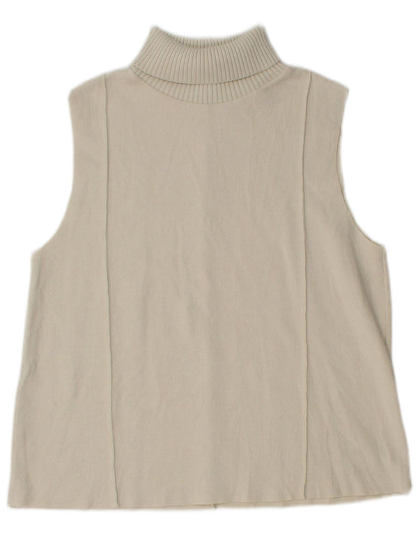 Canotta da donna Zara con collo alto e canotta UK 14 grande, bianco sporco