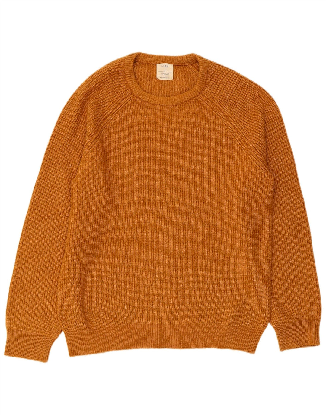 Maglione maglione girocollo da uomo Marks & Spencer grande marrone in poliammide