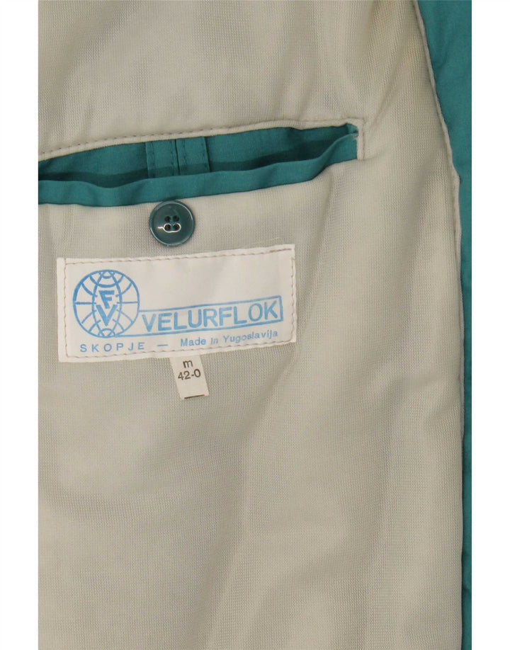 Giubbotto bomber doppiopetto vintage da uomo UK 38 verde medio