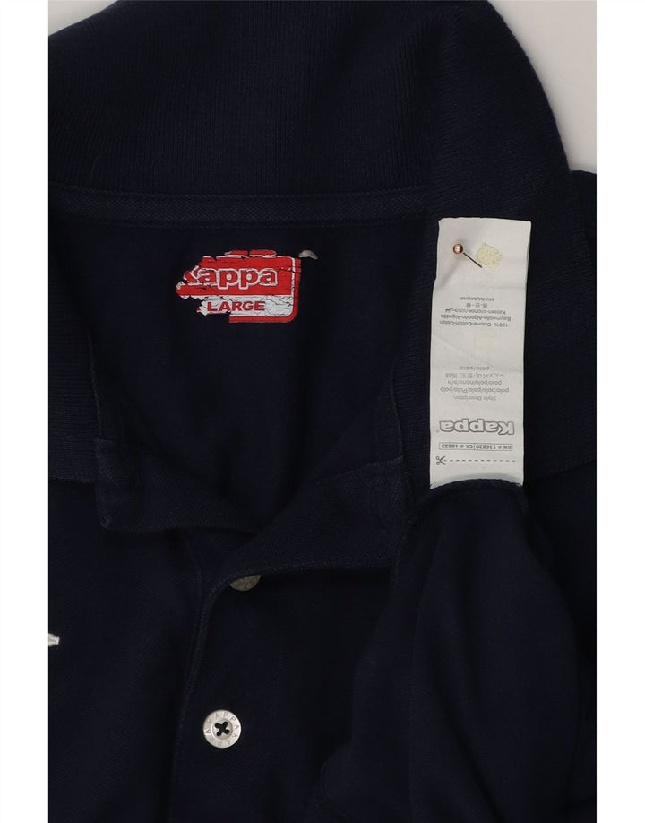 Polo KAPPA da uomo grande in cotone blu navy