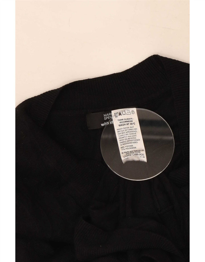 Maglione cardigan corto da donna Marks & Spencer UK 14 medio nero