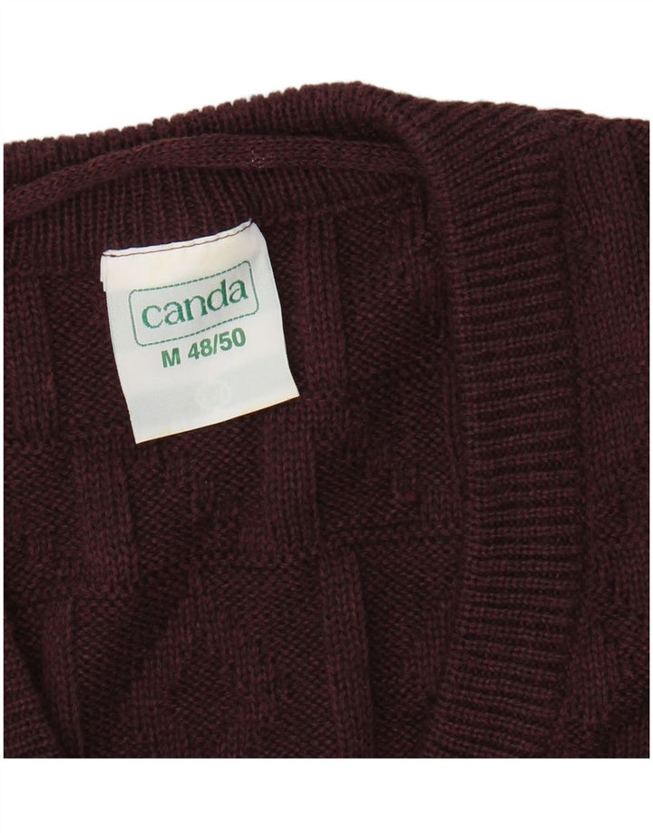 CANDA Canottiera da uomo Canotta EU 48/50 Medio Borgogna Argyle/Diamante Acrilico