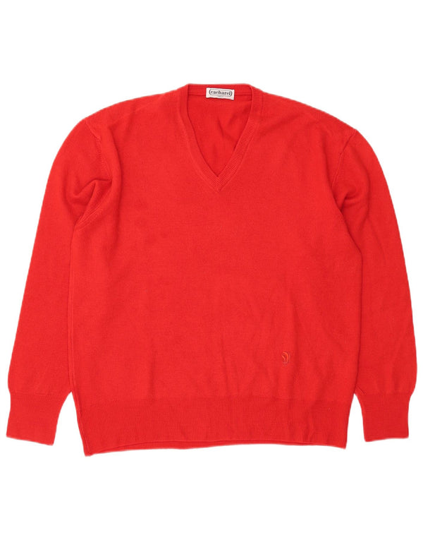 Maglione da donna con scollo a V Cacharel IT 48 XL Lana rossa