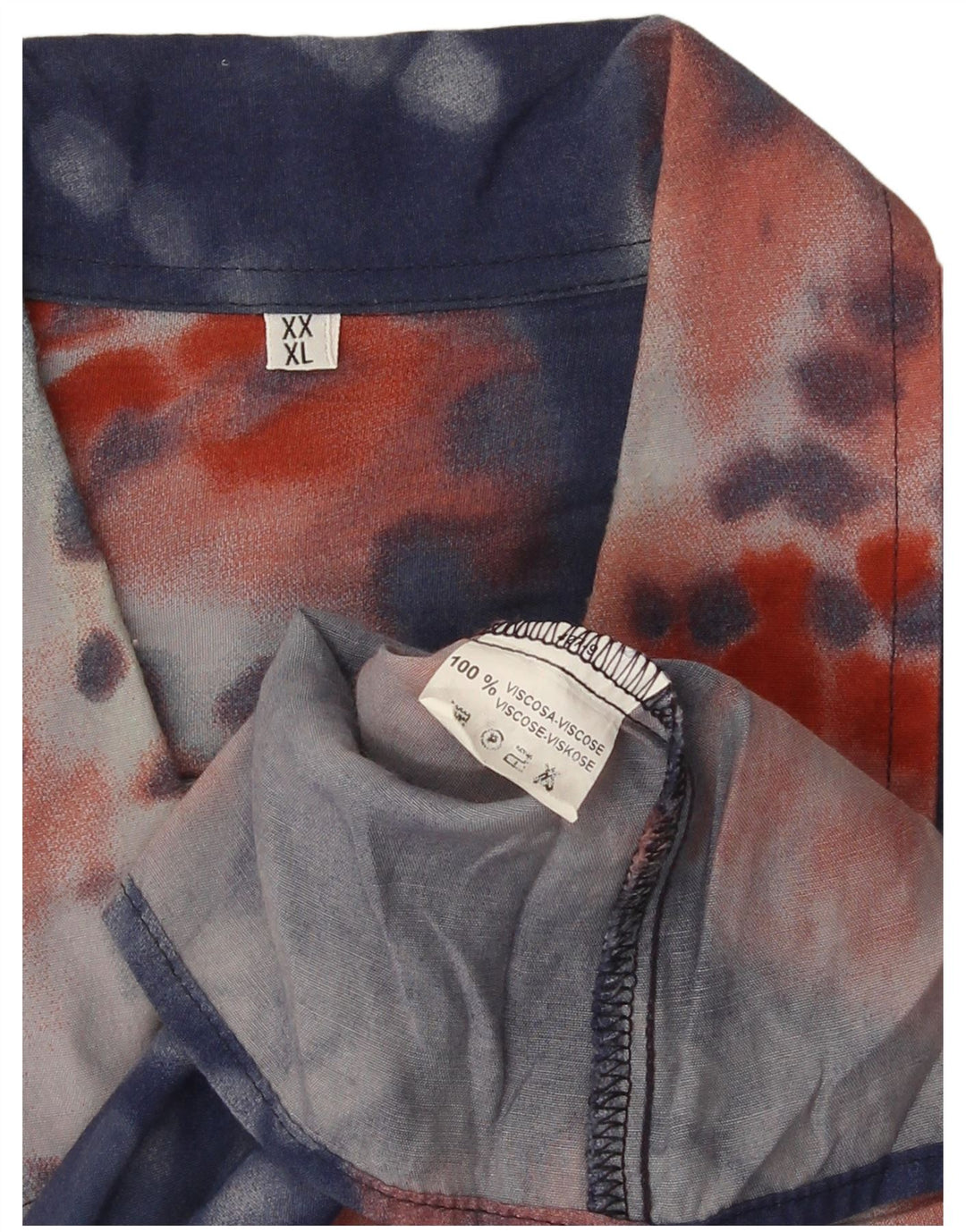 Camicia a maniche corte da uomo vintage XL blu tie dye