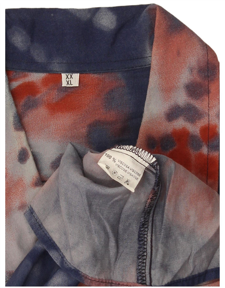 Camicia a maniche corte da uomo vintage XL blu tie dye