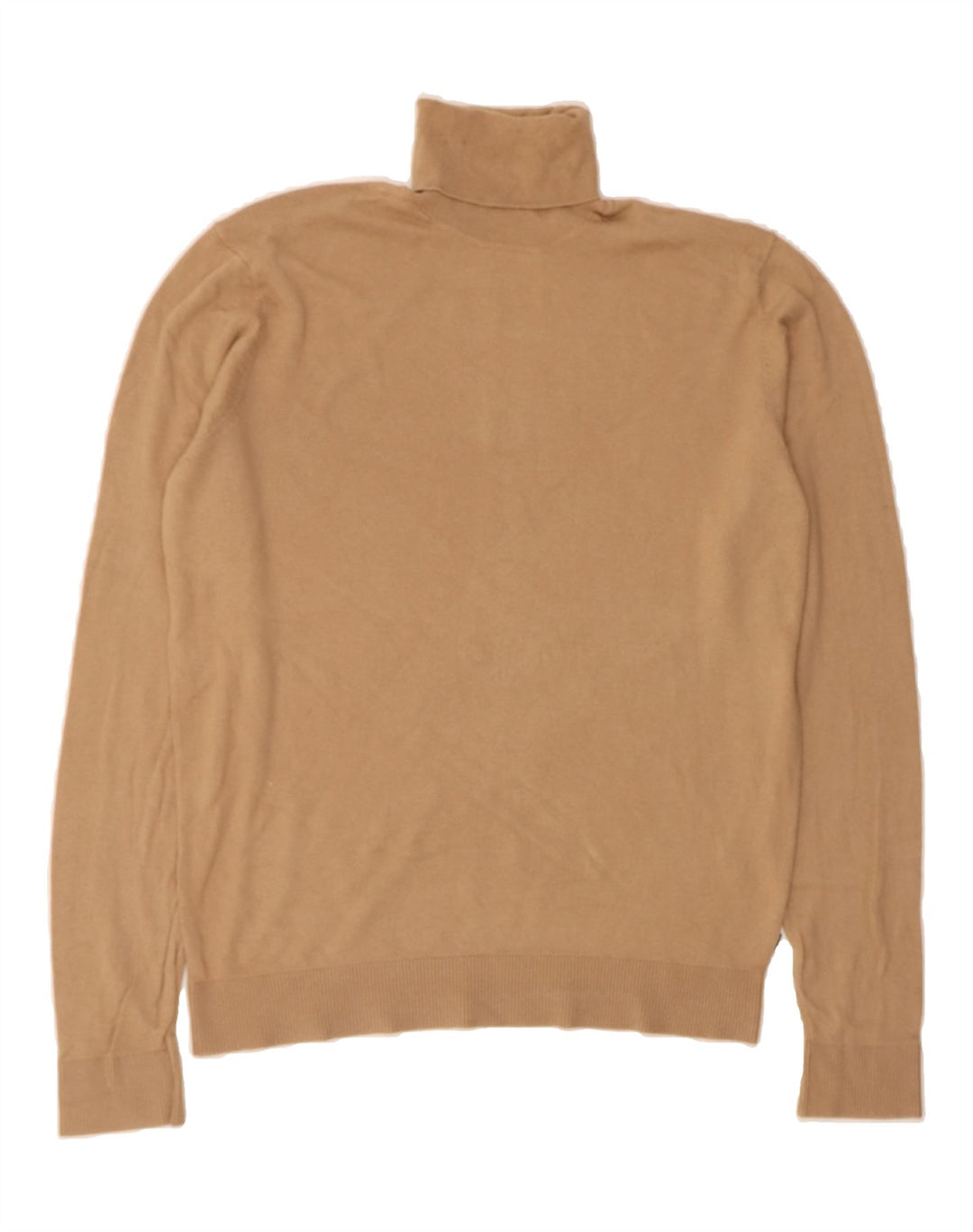 JACK & JONES Mens Roll Neck Jumper Sweater Medium Brown Cotton Vintage Jack & Jones and Second-Hand Jack & Jones from Messina Hembry 