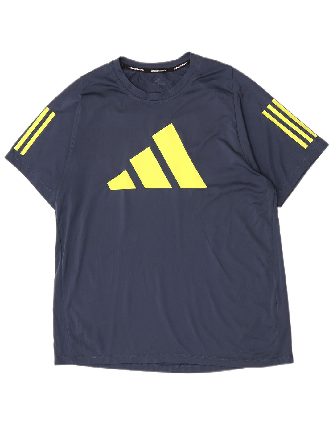Adidas - T-shirt grafica regolare da uomo, top grande, color block blu navy