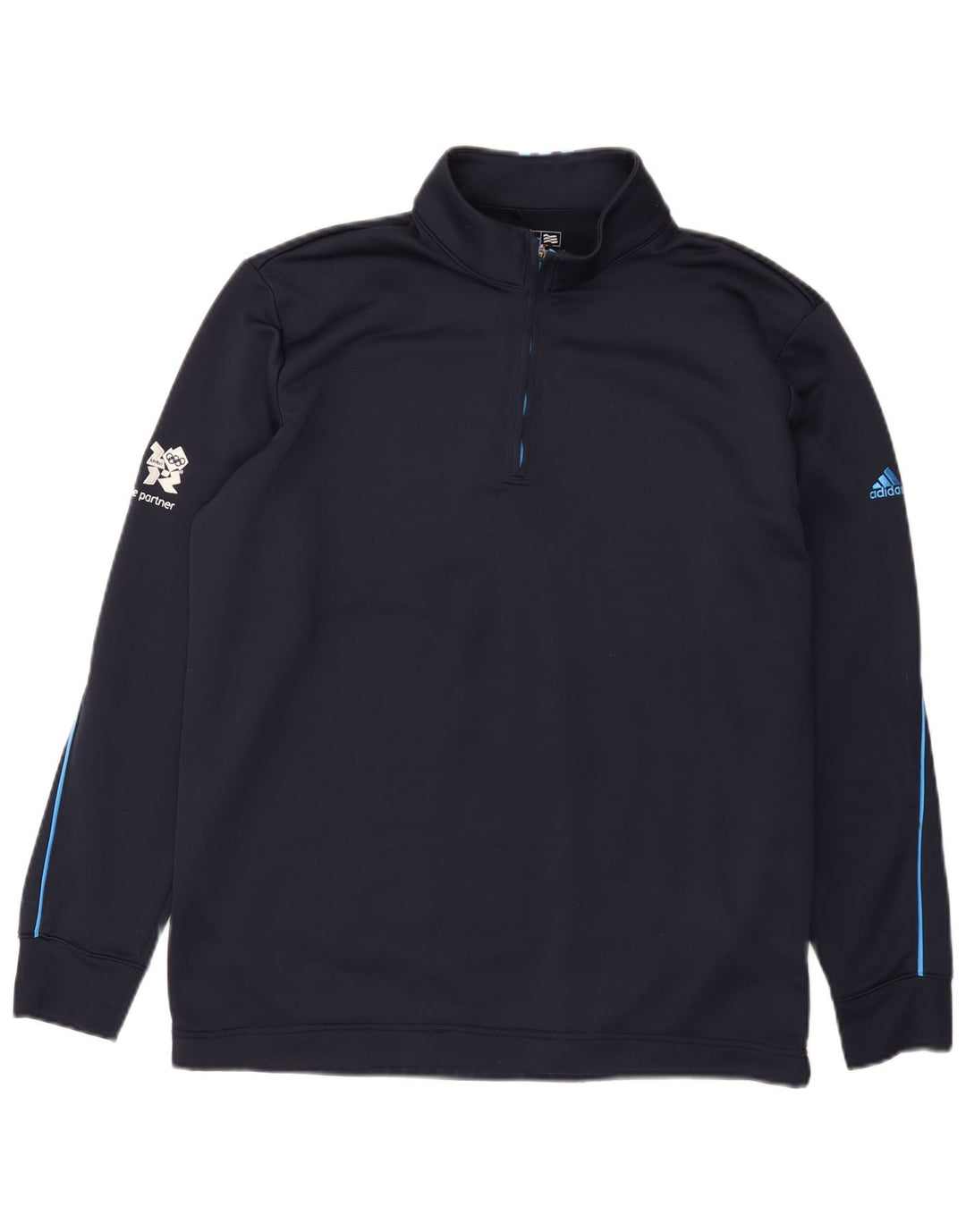 Adidas Uomo Climalite Zip Neck Felpa Maglione Grande Blu Navy Poliestere