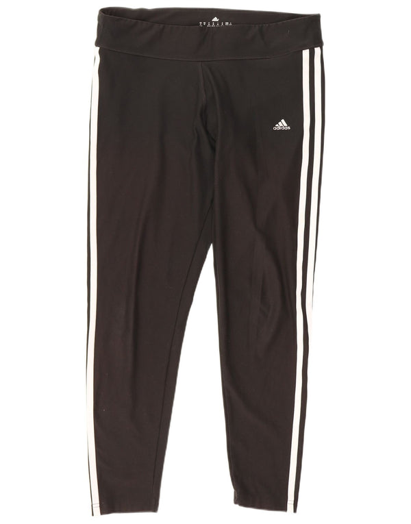 Leggings grafici da donna Adidas UK 12 W30 L25 poliestere nero