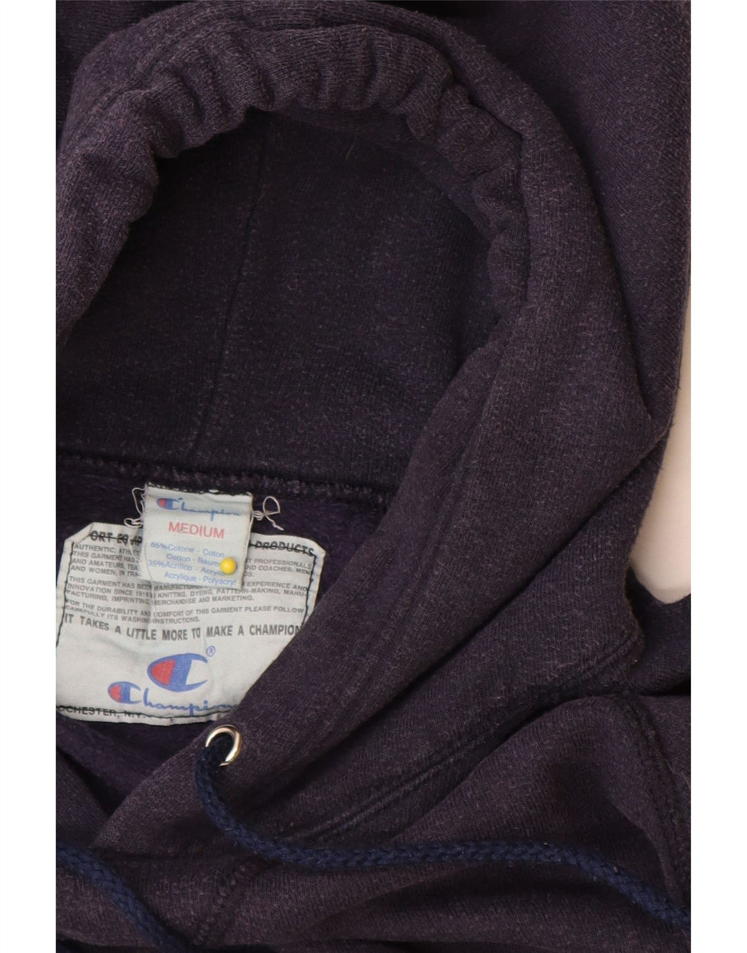 Felpa con cappuccio grafica da uomo Champion, cotone medio blu navy