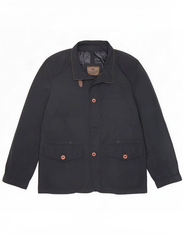Giacca da uomo Massimo Dutti UK 40 Large in poliestere blu navy