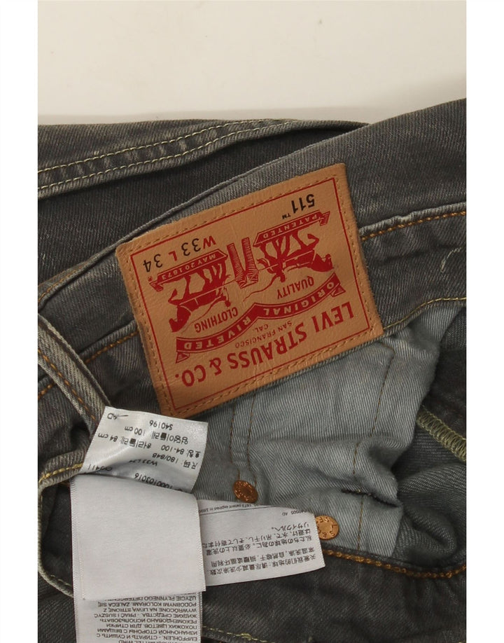 Jeans Levi's Uomo 511 Slim W33 L34 Cotone Grigio