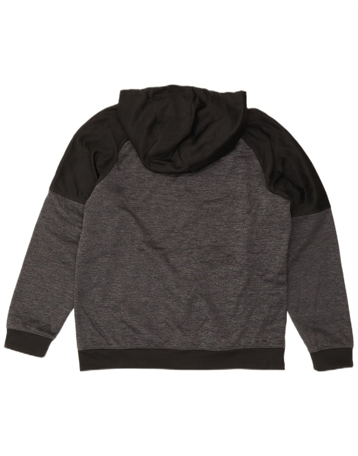Maglione con cappuccio e zip da uomo Adidas Large in poliestere color block grigio