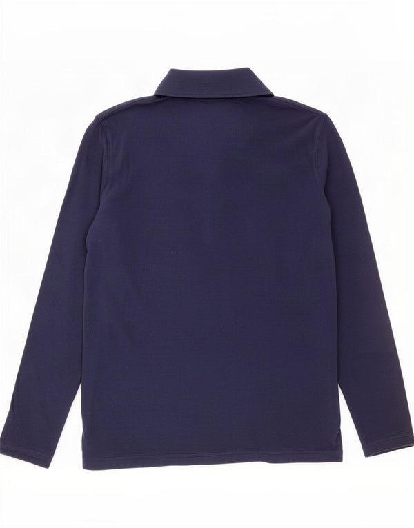 Polo a maniche lunghe da uomo Calvin Klein piccola in cotone blu navy