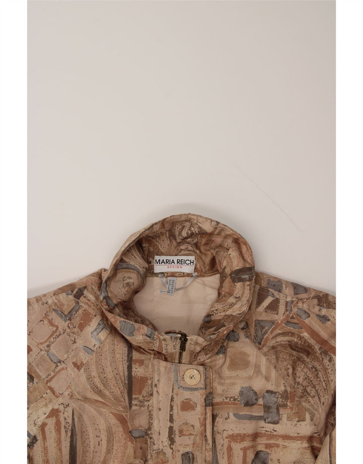 VINTAGE Womens Windbreaker Coat UK 18 XL Brown Fair Isle Polyester Vintage Vintage and Second-Hand Vintage from Messina Hembry 